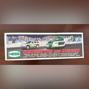 Hess Helicopter and Rescue Vehicle Set. Mint in Bos